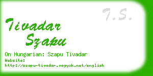 tivadar szapu business card